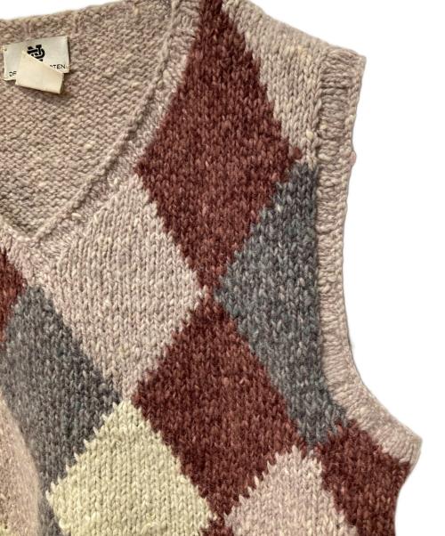 DRIES VAN NOTEN（ドリスヴァンノッテン）DRIES VAN NOTEN (ドリスヴァンノッテン) アーガイル柄ニットベスト ベージュ サイズ:Mの古着・服飾アイテム