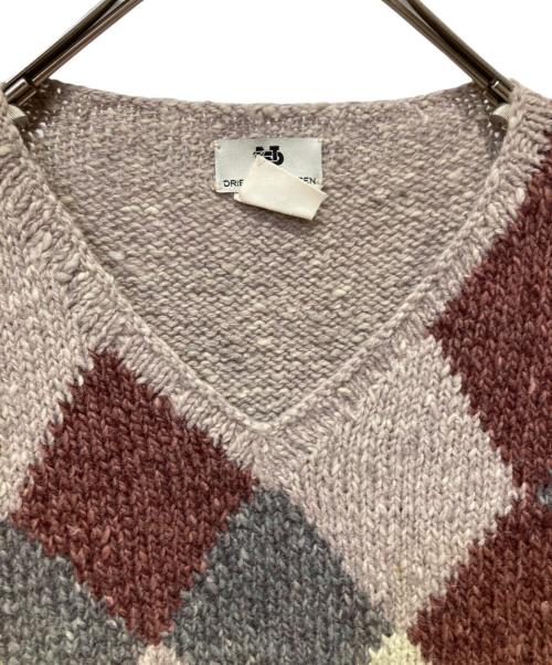 DRIES VAN NOTEN（ドリスヴァンノッテン）DRIES VAN NOTEN (ドリスヴァンノッテン) アーガイル柄ニットベスト ベージュ サイズ:Mの古着・服飾アイテム