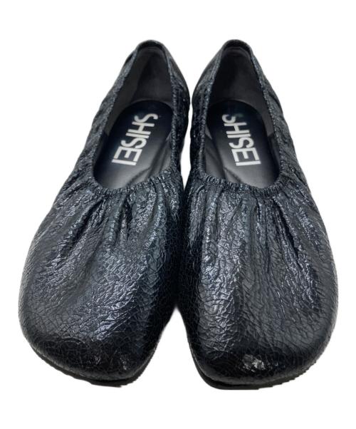 SHISEI（シセイ）SHISEI (シセイ) GATHER BALLET METALIC ブラック サイズ:23.5cmの古着・服飾アイテム