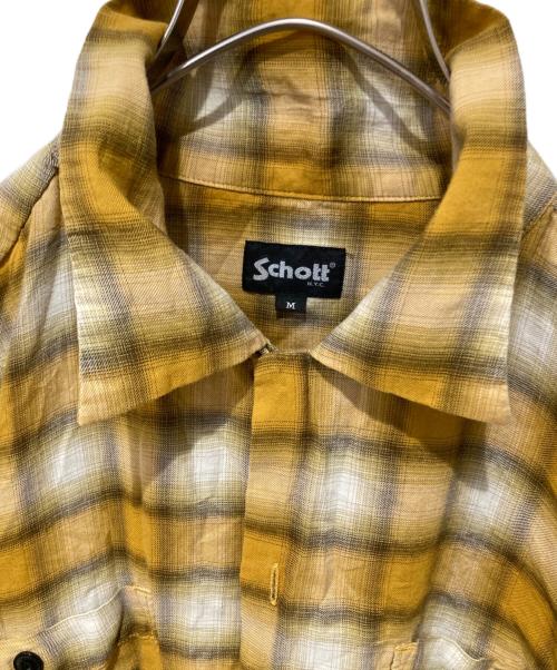 Schott（ショット）Schott (ショット) 長袖シャツ イエロー サイズ:Mの古着・服飾アイテム