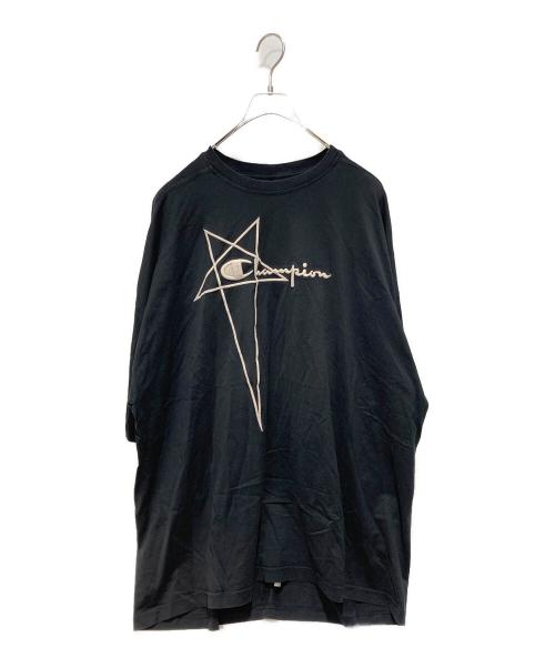 RICK OWENS（リックオウエンス）RICK OWENS (リックオウエンス) Champion (チャンピオン) Tommy T Medium Weight Cotton Jersey Dust T-Stirt ブラック サイズ:Mの古着・服飾アイテム
