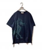 HERMESエルメス）の古着「ドラゴンプリントTシャツ」｜ネイビー