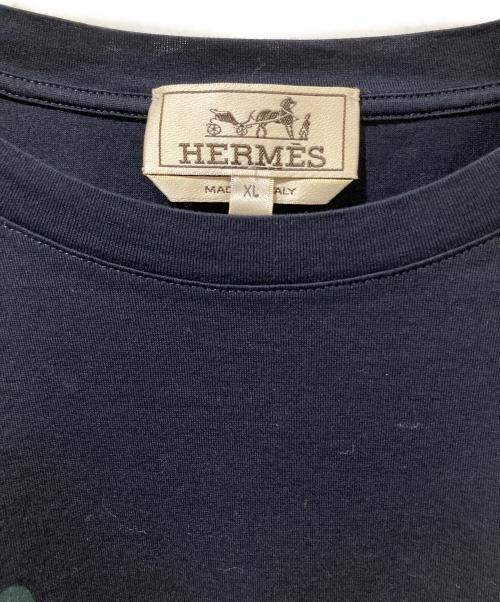 HERMES（エルメス）HERMES (エルメス) ドラゴンプリントTシャツ ネイビー サイズ:XLの古着・服飾アイテム