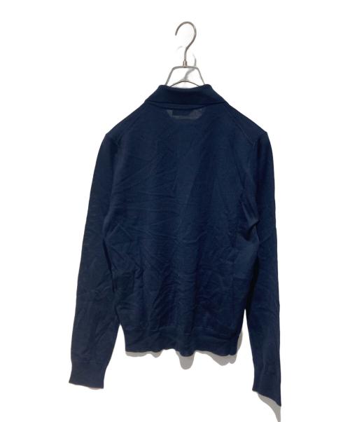 PRADA（プラダ）PRADA (プラダ) ニットポロシャツ ネイビー サイズ:46の古着・服飾アイテム