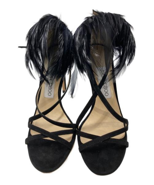 JIMMY CHOO（ジミーチュウ）JIMMY CHOO (ジミーチュウ) ブラックファーハイヒール ブラック サイズ:36の古着・服飾アイテム