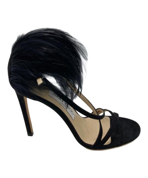JIMMY CHOO（ジミーチュウ）JIMMY CHOO (ジミーチュウ) ブラックファーハイヒール ブラック サイズ:36の古着・服飾アイテム