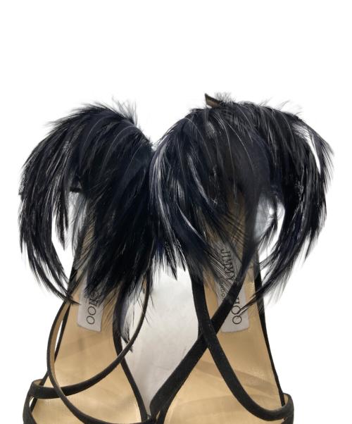 JIMMY CHOO（ジミーチュウ）JIMMY CHOO (ジミーチュウ) ブラックファーハイヒール ブラック サイズ:36の古着・服飾アイテム