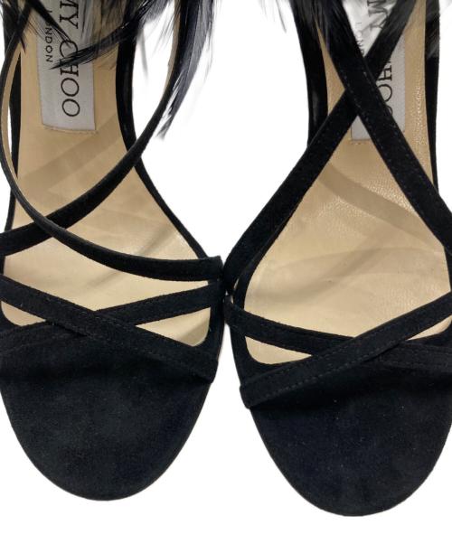 JIMMY CHOO（ジミーチュウ）JIMMY CHOO (ジミーチュウ) ブラックファーハイヒール ブラック サイズ:36の古着・服飾アイテム