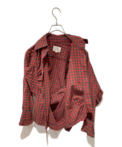 Vivienne Westwood（ヴィヴィアンウエストウッド）Vivienne Westwood (ヴィヴィアンウエストウッド) チェックシャツ レッド サイズ:36の古着・服飾アイテム