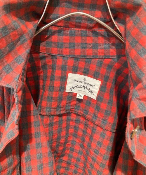 Vivienne Westwood（ヴィヴィアンウエストウッド）Vivienne Westwood (ヴィヴィアンウエストウッド) チェックシャツ レッド サイズ:36の古着・服飾アイテム