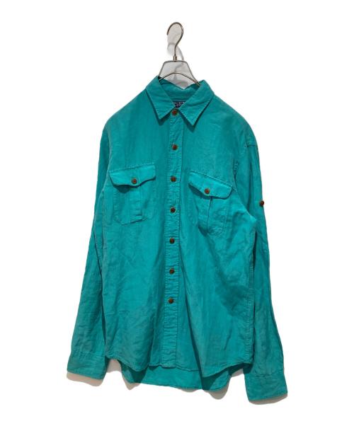 POLO RALPH LAUREN（ポロ・ラルフローレン）POLO RALPH LAUREN (ポロ・ラルフローレン) リネンシャツ ブルー サイズ:Mの古着・服飾アイテム