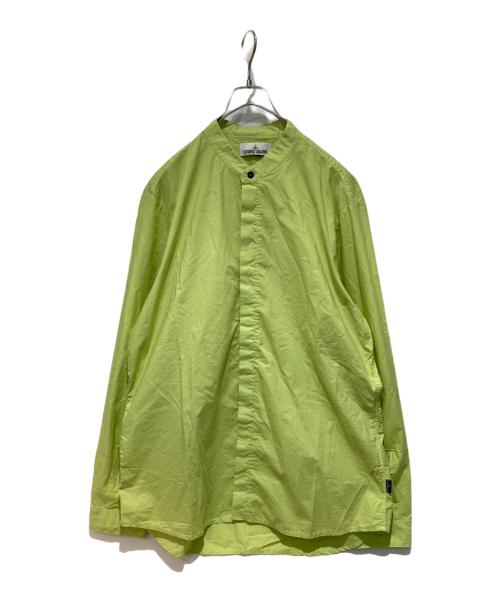 STONE ISLAND（ストーンアイランド）STONE ISLAND (ストーンアイランド) バンドカラーシャツ 黄緑 サイズ:XXLの古着・服飾アイテム