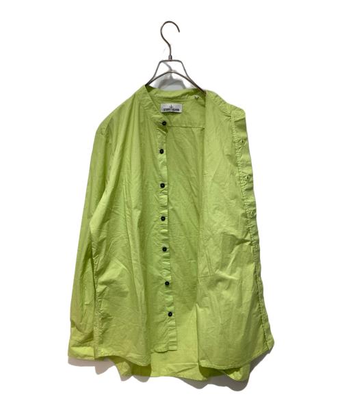 STONE ISLAND（ストーンアイランド）STONE ISLAND (ストーンアイランド) バンドカラーシャツ 黄緑 サイズ:XXLの古着・服飾アイテム