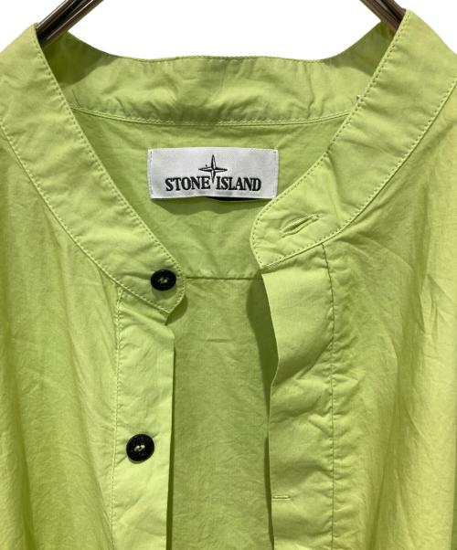 STONE ISLAND（ストーンアイランド）STONE ISLAND (ストーンアイランド) バンドカラーシャツ 黄緑 サイズ:XXLの古着・服飾アイテム