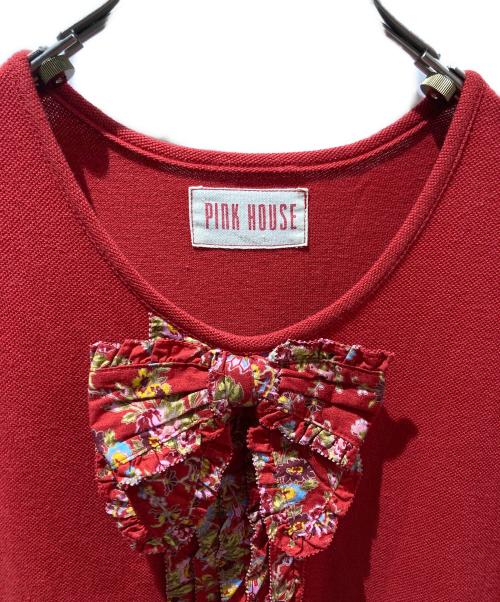 PINK HOUSE（ピンクハウス）PINK HOUSE (ピンクハウス) センターリボンワンピース レッド サイズ:不明の古着・服飾アイテム