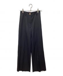 patou（パトゥ）の古着「センタープレスワイドパンツ」｜ブラック