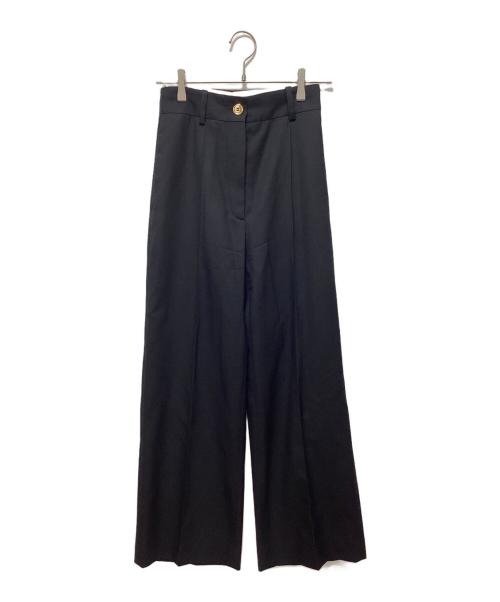 patou（パトゥ）patou (パトゥ) センタープレスワイドパンツ ブラック サイズ:34の古着・服飾アイテム
