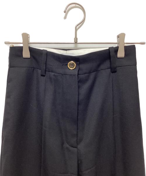 patou（パトゥ）patou (パトゥ) センタープレスワイドパンツ ブラック サイズ:34の古着・服飾アイテム