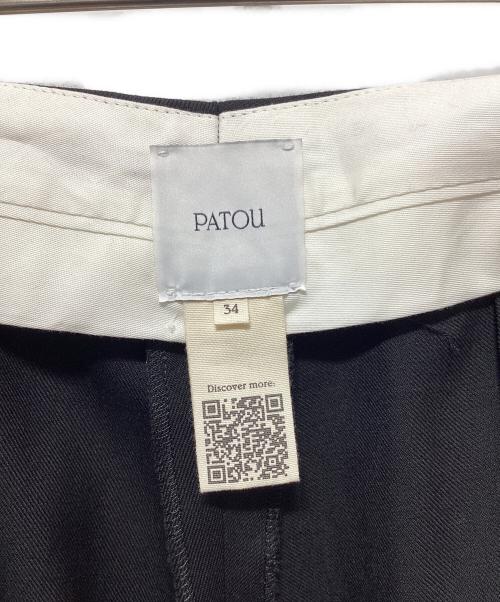 patou（パトゥ）patou (パトゥ) センタープレスワイドパンツ ブラック サイズ:34の古着・服飾アイテム