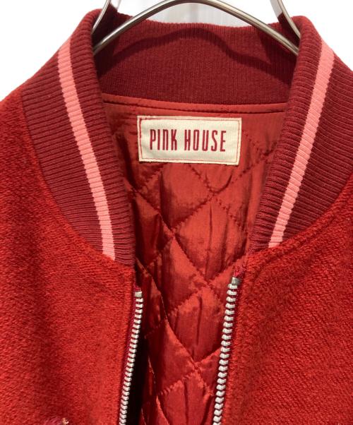 PINK HOUSE（ピンクハウス）PINK HOUSE (ピンクハウス) Pロゴスタジャン レッド サイズ:Ｌの古着・服飾アイテム