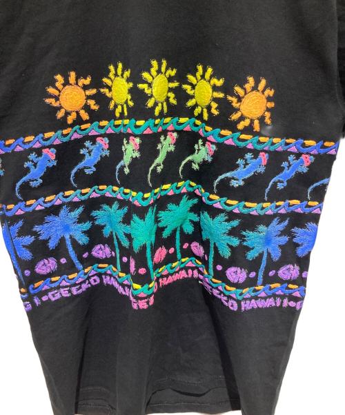 Gecko Hawaii（ゲッコー ハワイ）Gecko Hawaii (ゲッコー ハワイ) ネオンプリントTシャツ ブラック サイズ:Mの古着・服飾アイテム