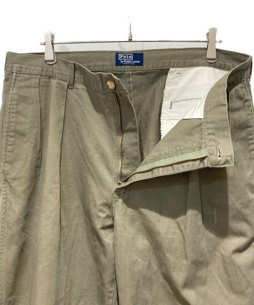 POLO RALPH LAUREN（ポロ・ラルフローレン）POLO RALPH LAUREN (ポロ・ラルフローレン) タックパンツ オリーブ サイズ: 36/36の古着・服飾アイテム