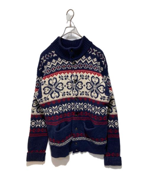 POLO RALPH LAUREN（ポロ・ラルフローレン）POLO RALPH LAUREN (ポロ・ラルフローレン) カウチンニットカーディガン ネイビー サイズ:Mの古着・服飾アイテム