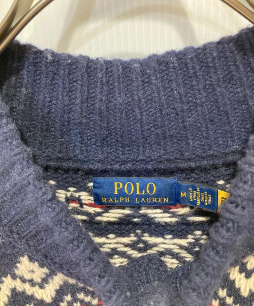POLO RALPH LAUREN（ポロ・ラルフローレン）POLO RALPH LAUREN (ポロ・ラルフローレン) カウチンニットカーディガン ネイビー サイズ:Mの古着・服飾アイテム