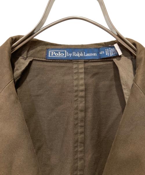 POLO RALPH LAUREN（ポロ・ラルフローレン）POLO RALPH LAUREN (ポロ・ラルフローレン) コットンテーラードジャケット ブラウン サイズ:42の古着・服飾アイテム
