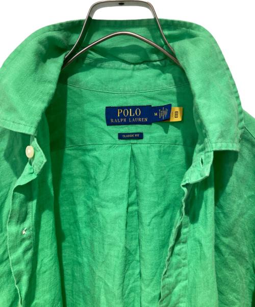 POLO RALPH LAUREN（ポロ・ラルフローレン）POLO RALPH LAUREN (ポロ・ラルフローレン) リネンシャツ グリーン サイズ:Mの古着・服飾アイテム