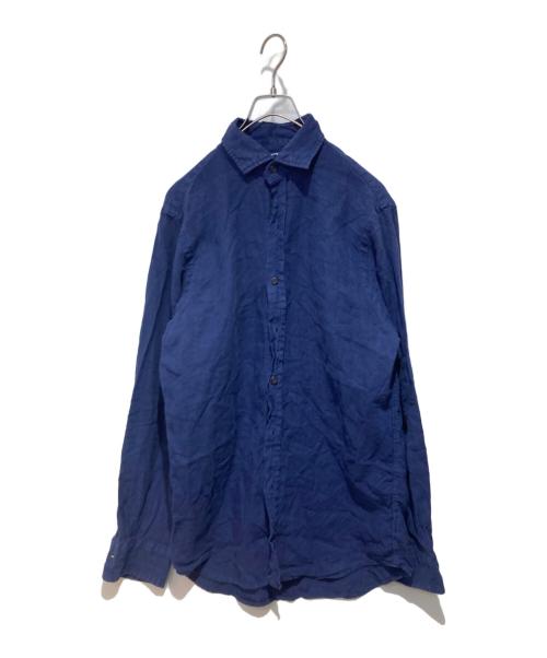 POLO RALPH LAUREN（ポロ・ラルフローレン）POLO RALPH LAUREN (ポロ・ラルフローレン) クラシックフィットリネンシャツ ネイビー サイズ:Mの古着・服飾アイテム
