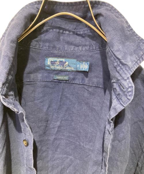 POLO RALPH LAUREN（ポロ・ラルフローレン）POLO RALPH LAUREN (ポロ・ラルフローレン) クラシックフィットリネンシャツ ネイビー サイズ:Mの古着・服飾アイテム