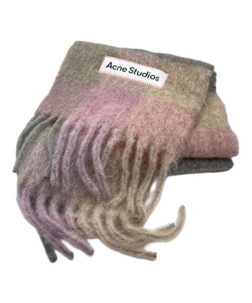 Acne studios（アクネ ストゥディオズ）ACNE STUDIOS (アクネ ストゥディオズ) モヘアチェックスカーフ マルチカラーの古着・服飾アイテム