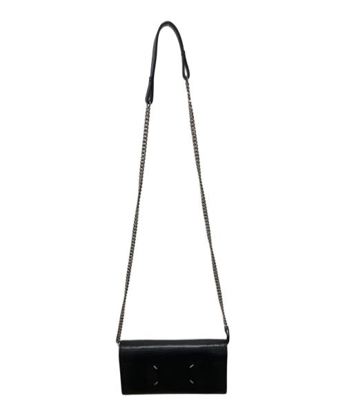 Maison Margiela（メゾンマルジェラ）Maison Margiela (メゾンマルジェラ) 4ステッチチェーンショルダーウォレット ブラックの古着・服飾アイテム
