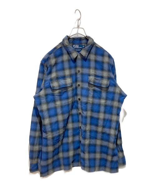 POLO RALPH LAUREN（ポロ・ラルフローレン）POLO RALPH LAUREN (ポロ・ラルフローレン) オンブレチェックシャツ ネイビー サイズ:Ｌの古着・服飾アイテム