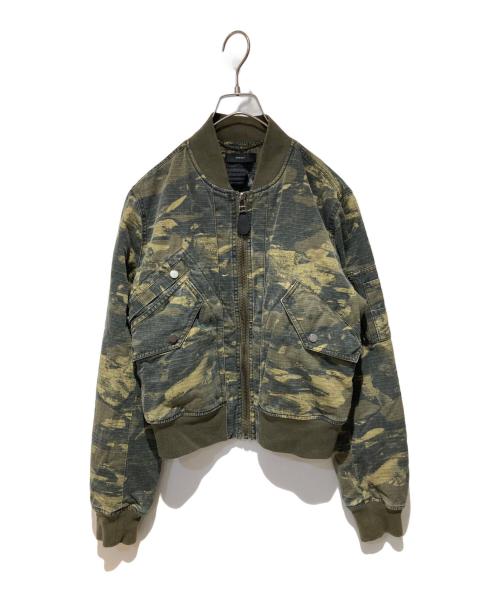 DIESEL（ディーゼル）DIESEL (ディーゼル) カモ柄MA-1ブルゾン オリーブ サイズ:Sの古着・服飾アイテム