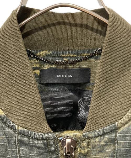 DIESEL（ディーゼル）DIESEL (ディーゼル) カモ柄MA-1ブルゾン オリーブ サイズ:Sの古着・服飾アイテム