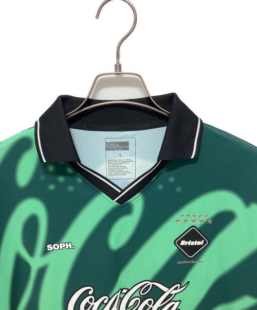 F.C.R.B.（エフシーレアルブリストル）F.C.R.B. (エフシーレアルブリストル) Coca-Cola RETRO GAME SHIRT グリーン サイズ:Lの古着・服飾アイテム