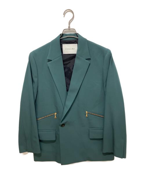 CULLNI（クルニ）CULLNI (クルニ) Double Satin ZIP Pocket Tailored Jacket グリーン サイズ:1の古着・服飾アイテム