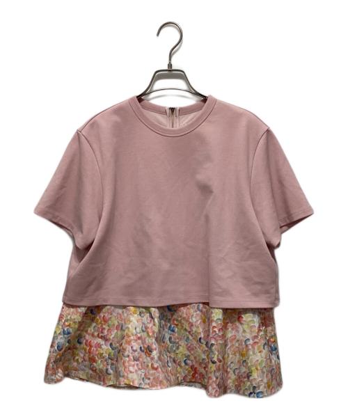 HERALBONY（ヘラルボニー）HERALBONY (ヘラルボニー) ラッフルレイヤードT 蟻 ピンク サイズ:Freeの古着・服飾アイテム