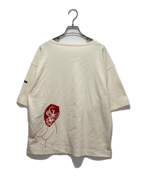 HERALBONY（ヘラルボニー）HERALBONY (ヘラルボニー) アートバスクT「覆面レスラー」 ホワイト サイズ:Lの古着・服飾アイテム