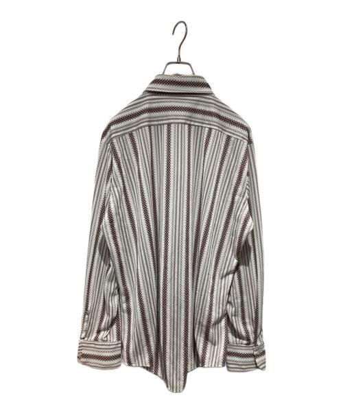 Fleetline（フリートライン）fleetline (フリートライン) ディスコシャツ ブラウン×ホワイト サイズ:Ｌの古着・服飾アイテム