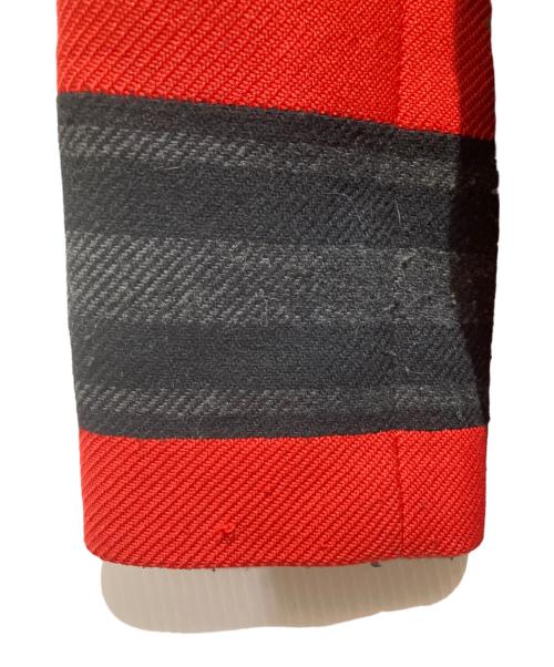 ALEXANDER WANG（アレキサンダー・ワン）ALEXANDER WANG (アレキサンダー・ワン) ストライプダッフルコート ブラック×レッド サイズ:46の古着・服飾アイテム