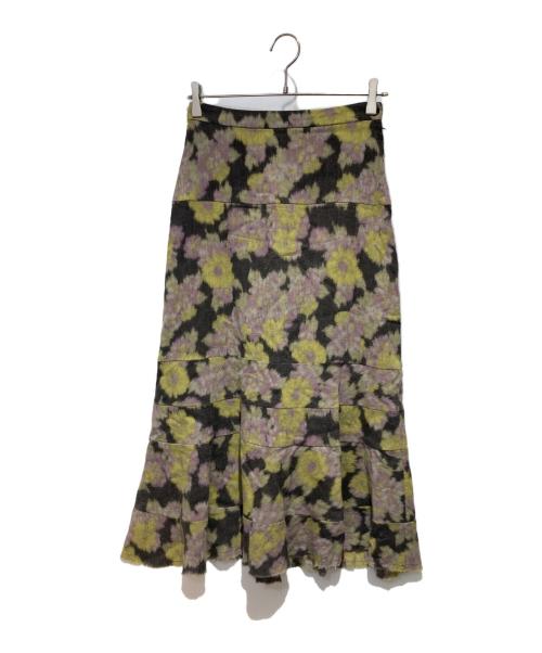 tricot COMME des GARCONS（トリココムデギャルソン）tricot COMME des GARCONS (トリココムデギャルソン) 裁ち切フローラルデザインスカート グリーン サイズ:Mの古着・服飾アイテム