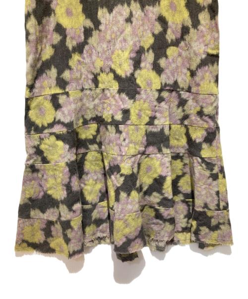 tricot COMME des GARCONS（トリココムデギャルソン）tricot COMME des GARCONS (トリココムデギャルソン) 裁ち切フローラルデザインスカート グリーン サイズ:Mの古着・服飾アイテム