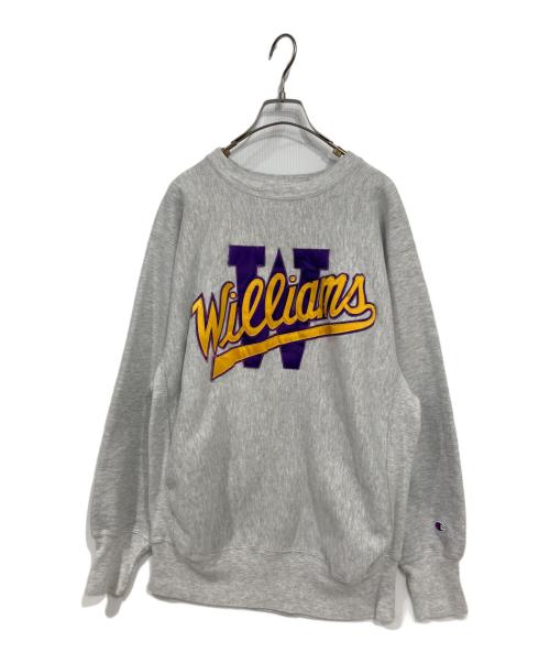 Champion REVERSE WEAVE（チャンピオン リバース ウィーブ）Champion REVERSE WEAVE (チャンピオン リバース ウィーブ) クルーネックスウェット グレー×パープル サイズ:XLの古着・服飾アイテム