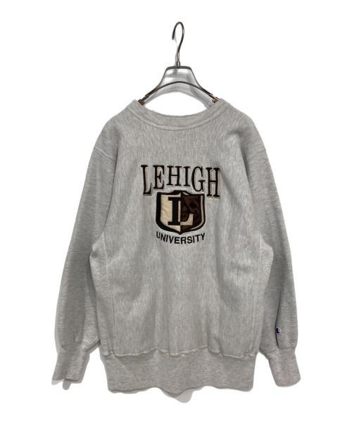 Champion REVERSE WEAVE（チャンピオン リバース ウィーブ）Champion REVERSE WEAVE (チャンピオン リバース ウィーブ) クルーネックスウェット グレー×ブラウン サイズ:Ｌの古着・服飾アイテム