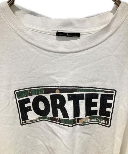 forty（フォーティ）forty (フォーティ) プリントTシャツ ホワイト サイズ:Ｌの古着・服飾アイテム