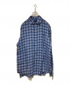 POLO RALPH LAURENポロ・ラルフローレン）の古着「リネンチェックシャツ」｜ブルー