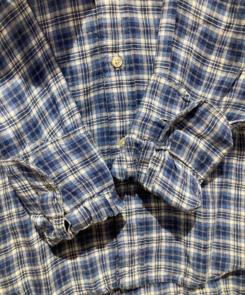 POLO RALPH LAUREN（ポロ・ラルフローレン）POLO RALPH LAUREN (ポロ・ラルフローレン) リネンチェックシャツ ブルー サイズ:Ｌの古着・服飾アイテム